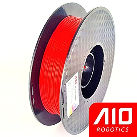 AIO Robotics AIORED PLA 3D Printer Filament, 0.5 kg Spool, Dimensional Accuracy  /- 0.02 mm, 1.75 mm, Red
