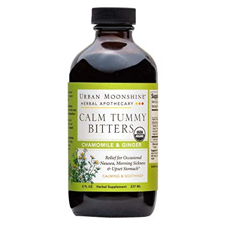Urban Moonshine Calm Tummy Digestive Bitters, Organic Herbal Supplement with Chamomile & Ginger, 8 FL OZ (Pack of 1)