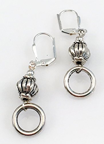 Silver Lever-Back Earrings - Pewter Dangle - Silver plated lever back - Handcrafted.