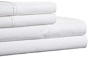 Brushed Microfiber Sheets Set- 4 Piece Hypoallergenic Bed Linens with Deep Pocket Fitted Sheet and Embossed Design by Lavish Home (White, Full)