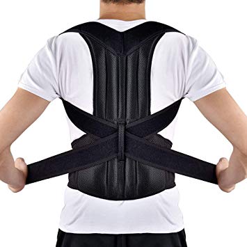 Back Posture Corrector, HailiCare Full Back Brace Shoulder Posture Correction for Upper Lower Back Support, Brace to Relieve Slouch, B Slouch, Back Pain, Thoracic Kyphosis (35"- 41")