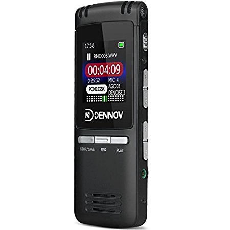Dennov 8 GB Digital Voice Activated Recorder MP3 Music Player, Auto Record, 8GB Memory, Noise Cancelling, 2017 Latest Version
