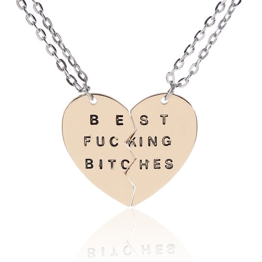 AOLO Best Fucking Bitches Pendant Necklace Birthday Gift Gold Silver Tone