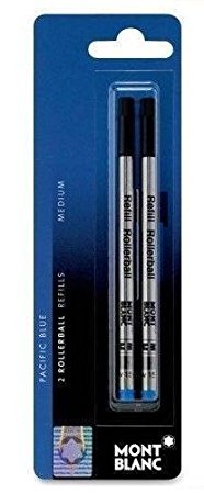 Montblanc(R) Refills, Rollerball, Medium Point,Pacific Blue, Pack Of 2