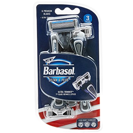 Barbasol  Ultra 6 Plus Premium Disposable Razor, 3 Count