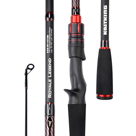 NEW! KastKing Royale Legend Fishing Rods–Premium Fuji Line Guides, 24 Ton Carbon Fiber Casting and Spinning Rods-Two Piece and One Piece Rods, Specialized for Bass Fishing