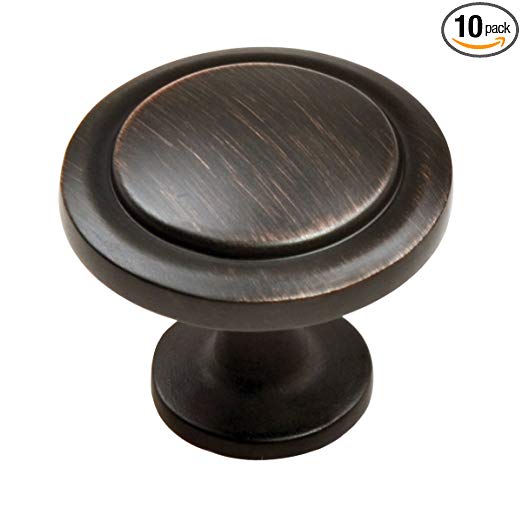 South Main Hardware 10-Pack SH1112-OR-10 Traditional Round Pull Knob - Oil Rubbed Bronze Finish 1-1/4" Diameter