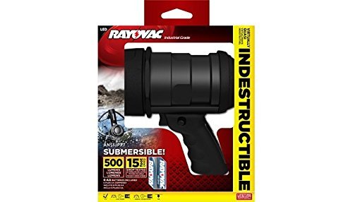 Rayovac DIY6AASP-B Indestructible 500-Lumen Waterproof Spot Flashlight