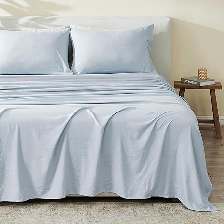 King Sheets | Blue Pre-Washed Microfiber Ultra-Soft Sheet Set for King Size Bed | 4 Piece Sheet & Pillowcase Sets, Fade Resistant Bed Sheets for Men & Women (King, Vintage Blue)