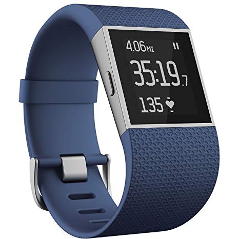 Fitbit Surge Wireless Smart Fitness Watch Superwatch Wireless Activity Tracker with Heart Rate Monitor, Blue, Small (5.5-6.3 in) (Non-Retail Packaging)