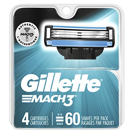 Gillette Mach3 Men's Razor Blades, 4 Blade Refills