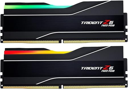 G.SKILL Trident Z5 Neo RGB Series (AMD Expo) DDR5 RAM 48GB (2x24GB) 6400MT/s CL32-39-39-102 1.35V Desktop Computer Memory UDIMM - Matte Black (F5-6400J3239F24GX2-TZ5NR)