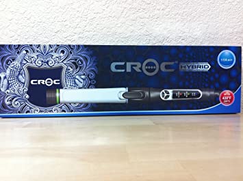 CROC Hybrid Curling Iron - Black Titanium Ceramic Travel Hair Wave Curler Wand, Dual Voltage 1.25 Inch Heat Up To 430℉