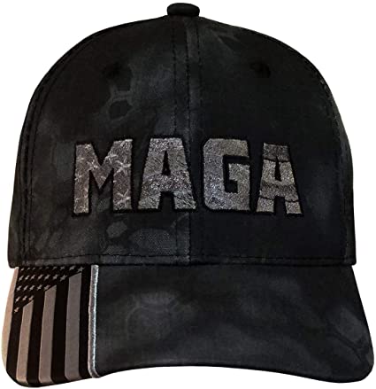 MAGA Hat - Kryptek Typhon w/USA Flag on Bill (MAGA USA-Flag Kryptek Typhon w/CharcGrey)