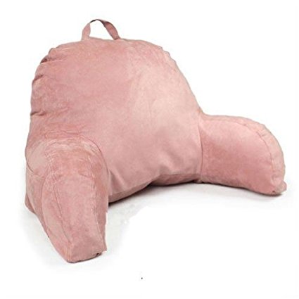 Microsuede Bedrest Pillow Pink - Best Bed Rest Pillows with Arms for Reading in Bed