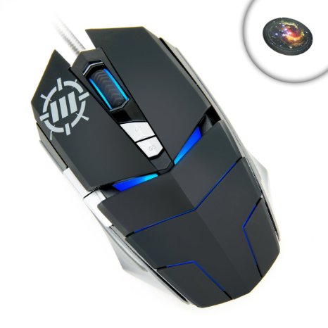 ENHANCE GX-M3 LED Gaming Mouse with 2800 DPI , 7 Programmable Buttons & Weight Tuning Set - Works with Alienware X51 , CyberpowerPC Gamer Ultra , Lenovo Erazer X510 & More Gaming Desktops