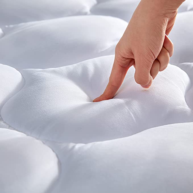 SLEEP ZONE Quilted Twin Mattress Pad Cover - Soft Fluffy Pillow Top Bed Topper Deep Pocket 8-21 inch, Twin