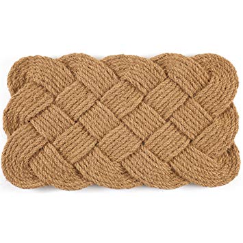 Entryways Knot-Ical , Hand-Stenciled, All-Natural Coconut Fiber Coir Doormat 18" X 30" x .75"