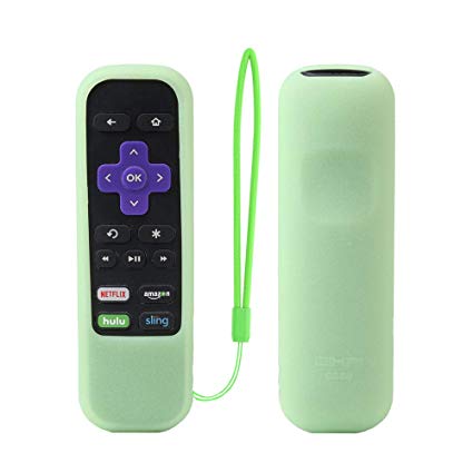 Roku Express Remote Case SIKAI Shockproof Protective Cover for Roku Express/Roku Premiere RC68/RC69/RC108/RC112 Standard IR Remote Skin-Friendly Anti-Lost with Loop (Glow in Dark Green)