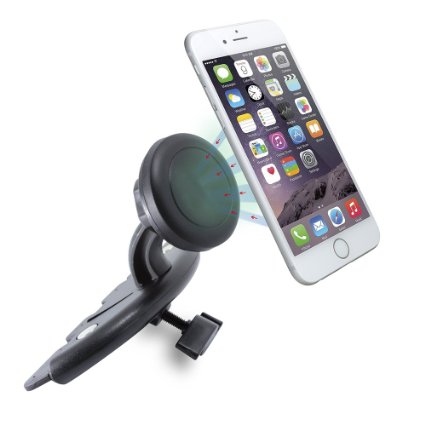 Ecandy Universal CD Slot Magnetic Cradle-less Smartphone Car Mount Holder for iPhone 6 6 5 5S 5C 4 4S iPod touch Samsung Galaxy S5 S4 S3 Note 2 Note 3 Google Droid HTC GPS with Quick-snap Technology