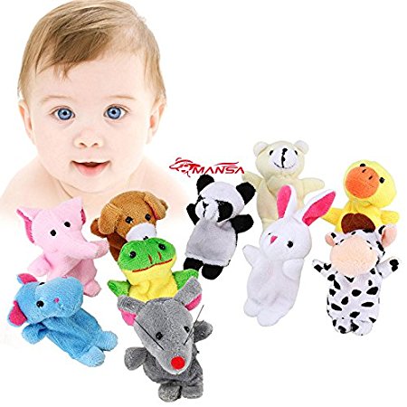 Cute 10pcs Animal Style Finger Puppets for Children, Story Time, Playtime, Schools ­