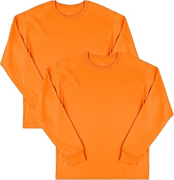 Fruit of the Loom Men's Eversoft Cotton Long Sleeve T Shirts, Breathable & Moisture Wicking with Odor Control