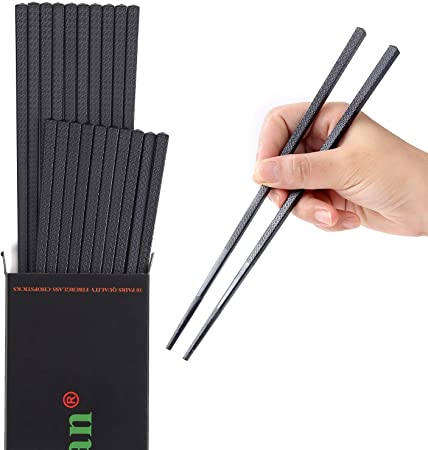 HuaLan Fiberglass Reusable Chopsticks Dishwasher-Safe Household/Restaurant/Sushi Chopsticks 10 Pairs