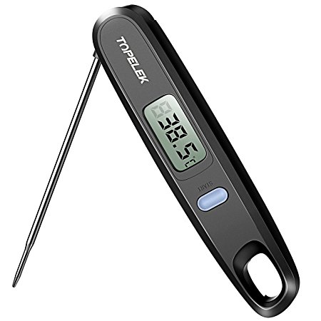 Cooking Thermometer, TOPELEK Magnet & Foldable Digital Instant Read Food Thermometer 4.8 Inches Long Probe Auto Off Kitchen Thermometer for Meat, Sugar, Milk, Water, Jam, BBQ, Baking, Chocolate, etc