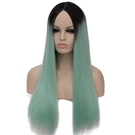 Kalyss Women's Wig Long Straight Imported Synthetic Cosplay Costume Hair Wig