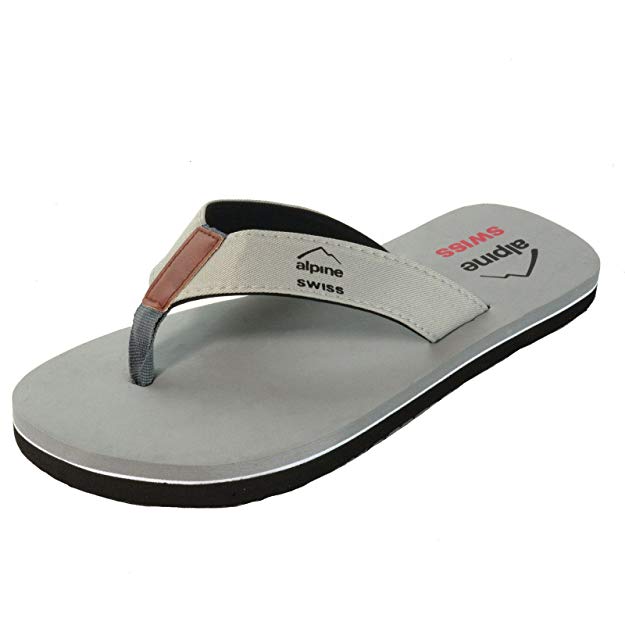 alpine swiss Men's Flip Flops Beach Sandals Lightweight EVA Sole Comfort Thongs