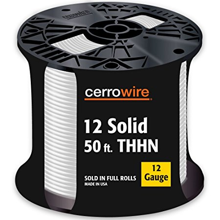 Cerrowire 112-1602BR 50-Feet 12-Gauge Solid THHN White Wire