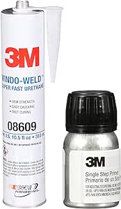 3M 08609 Window-Weld Super Fast Urethane Black Cartridge - 10.5 fl oz Single Step Primer, 08682, Black Color, One-Part Urethan