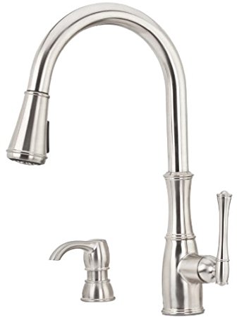 Pfister Wheaton 1-Handle Pull-Down Kitchen Faucet with Soap Dispenser, Stainless Steel