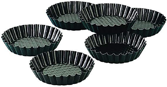 Zenker 6531 Mini Tart Pans (Set Of 6), Black/Metallic, 4.13"