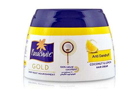 Parachute Gold Coconut and lemon Anti Dandruff Hair Cream with 100% Natural Cocolipid for Deep Root Nourishment (140 ml) X 2 pack