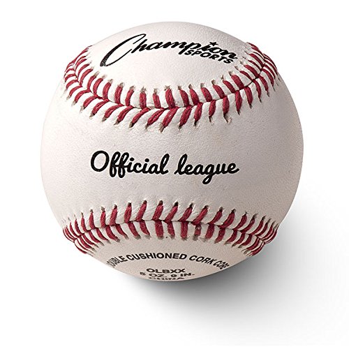 Champion Sports Leather Baseball Set: Dozen Indoor/Outdoor Genuine Leather Official League Baseballs for Practice Training or Real Game - Pack of 12