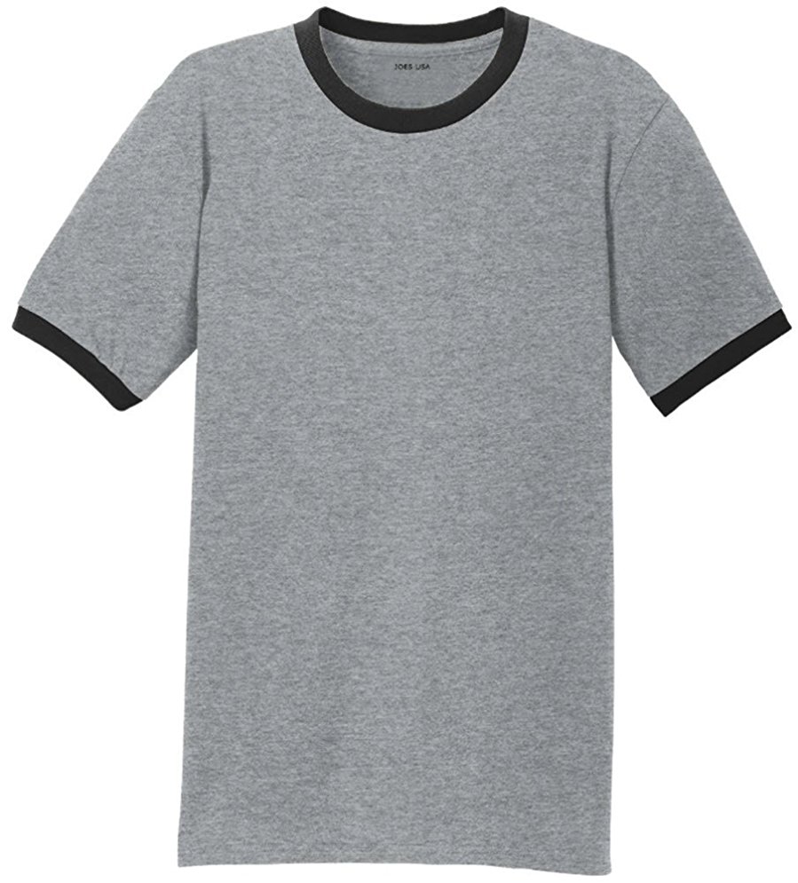 Men's Soft 5.4-Oz 100% Cotton Ringer T-Shirts in Adult Sizes: S-4XL