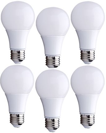 Bioluz LED A19 6w40 Watt Equivalent ECO Series Soft White 2700K Light Bulbs 6-Pack