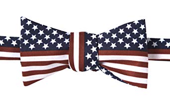 John William American Flag USA Patriotic Striped Self Tie Bow Tie