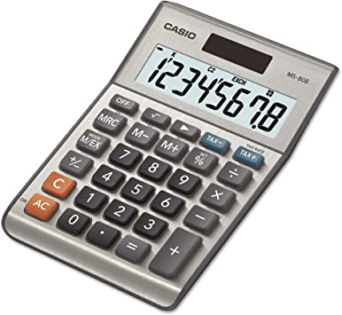 Casio MS-80S Tax and Currency Calculator 8-Digit LCD CSOMS80B