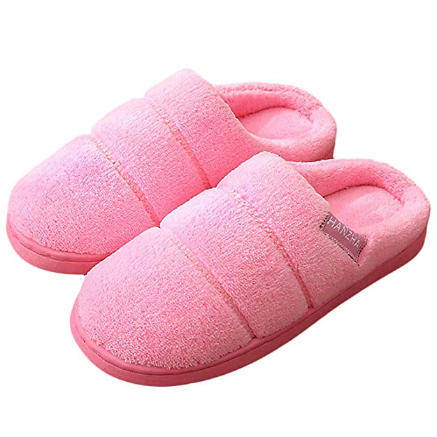 Mini Balabala Women's Winter Warm Indoor Slippers Classic Memory Foam Plush House Shoes Non Skid Sole