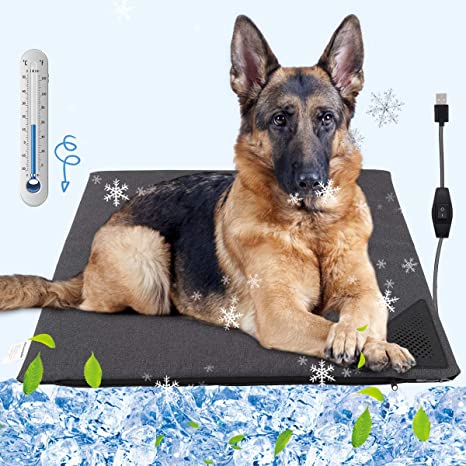 Pawaboo Dog Cooling Mat, Water Cooling Dog Pad Blanket Summer Sleeping Cushion to Keep Pets Cool & Comfortable, Waterproof Cool Pad Sleep Bed Mat for Dogs Cats Rabbits Hamsters Dragon Cats, Gray