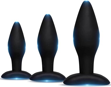 Plug Sex Toys,HISIONLEE 3 Sizes Adult Sex Toys Silicone Butt Plug Cone Design Prostate Massage Sex Toys for Men Adult Sex Toys & Games(Black)