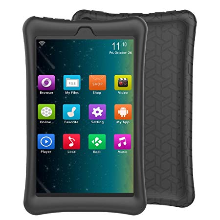 eTopxizu Case for All-New Amazon Fire HD 8 2018/2017, Kids Friendly Light Weight Shock Proof Protective Soft Silicone Back Cover for All-New Fire HD 8 Tablet 2018/2017, Black