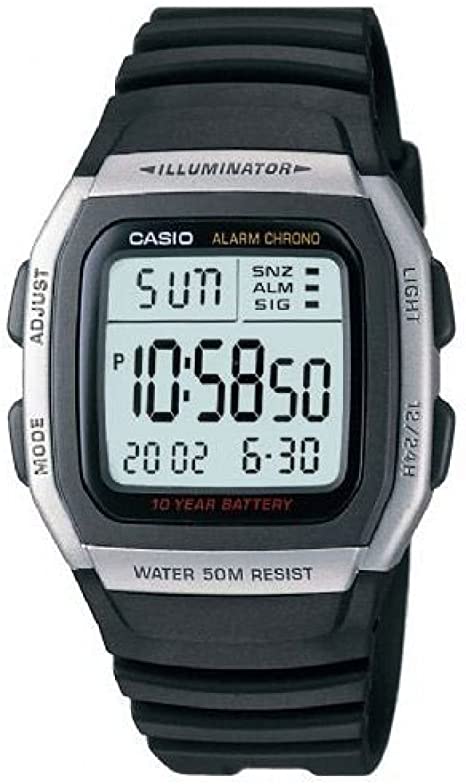 Casio Mens Digital Quartz Watch with Plastic Strap W-96H-1AVES