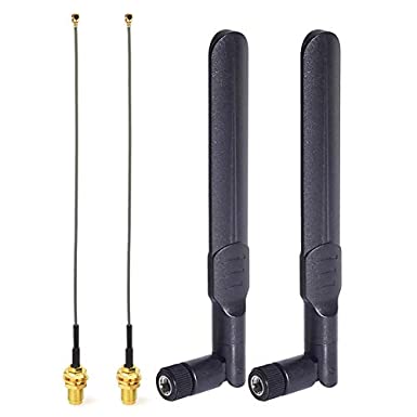 Bingfu Dual Band WiFi 2.4GHz 5GHz 5.8GHz 8dBi RP-SMA Male Antenna 15cm 6 inch U.FL IPX IPEX to RP-SMA Female Pigtail Cable 2-Pack for WiFi Router Wireless Mini PCI Express PCIE Network Card Adapter