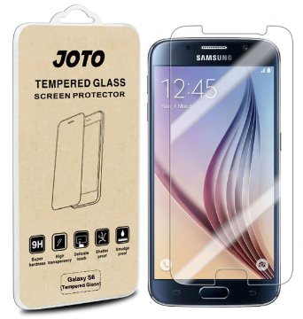 Galaxy S6 Tempered Glass Screen Protector - JOTO Samsung Galaxy S6 Premium Tempered Glass Screen Protector Film Guard 030 mm Rounded Edge Real Glass Screen Protector for Samsung Galaxy S6 SM-G920 2015 1 Pack