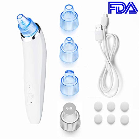 Sisha Blackhead Remover Portable Electric Skin Pore Vacuum Cleanser Comedones Acne Extractor USB Rechargeable With 4 Multi-Functional Beauty Probes