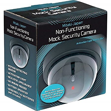 Mitaki-japan Non-functioning Mock Security Camera No Wiring Needed/Mounting Template Included