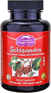 Dragon Herbs - Schizandra Capsules - 100 Capsules, 500 mg Each